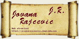 Jovana Rajčević vizit kartica